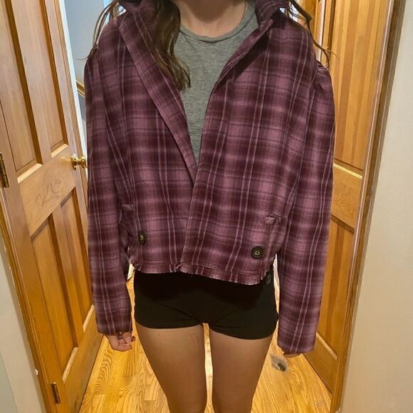We The Free Plaid Jacket Purple - Picture 8 of 9
